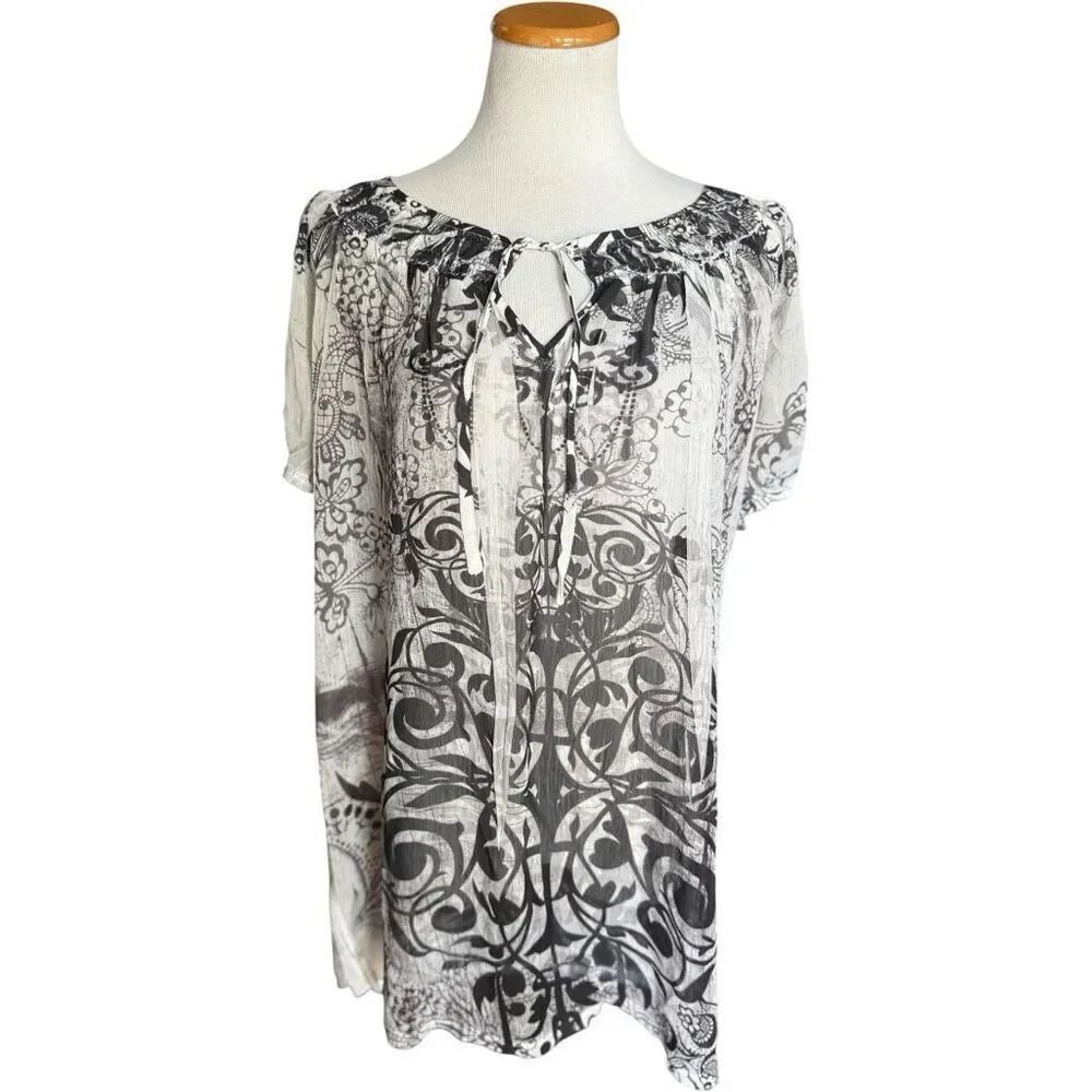 Womens Unity Beach Semi-Sheer Beach Swim Cover Up - Sz S